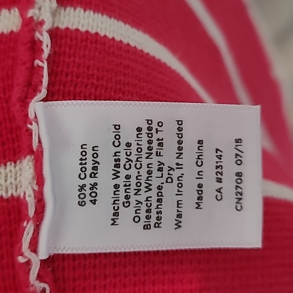 Talbots Pink White Stripe Cardigan Sweater Blazer Size M Button Front - Picture 7 of 7